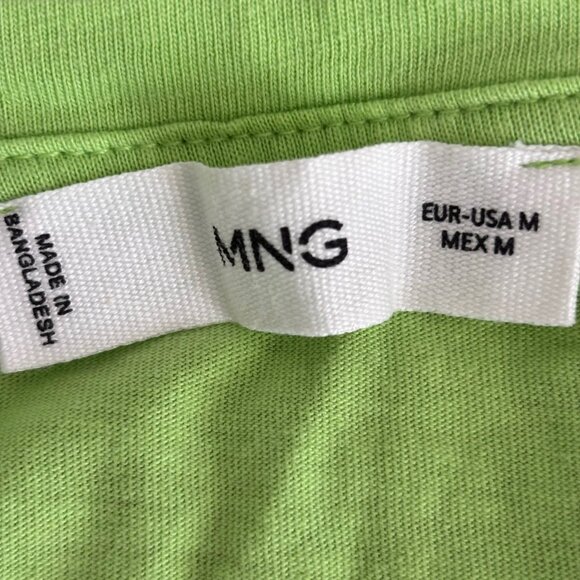 MANGO FRESH GREEN 100% COTTON T-SHIRT, SZ. M - Picture 4 of 4